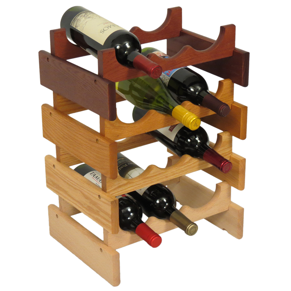 Countertop Oak Wood Wine Rack Wine Bottle Display Stand Wine Rack Wine
